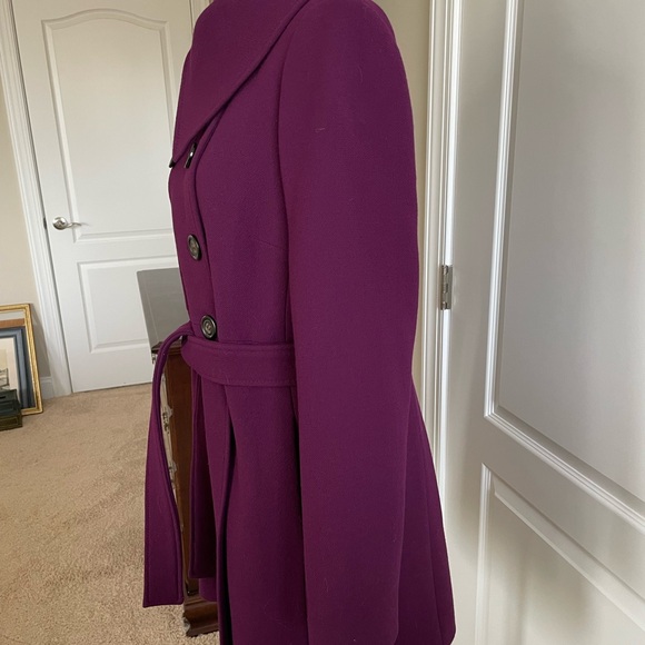 J Crew Size 12 Belted, Double Breasted Style, Plum, Wool Blend - Picture 3 of 11